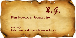Markovics Gusztáv névjegykártya