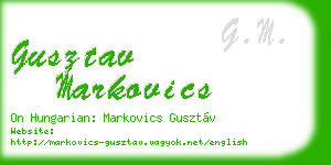 gusztav markovics business card